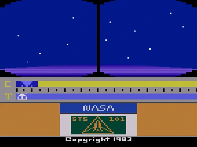 Space Shuttle A Journey Into Space title screen for Atari 2600